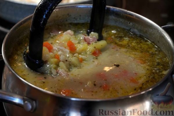 Картофельный суп с беконом и молоком