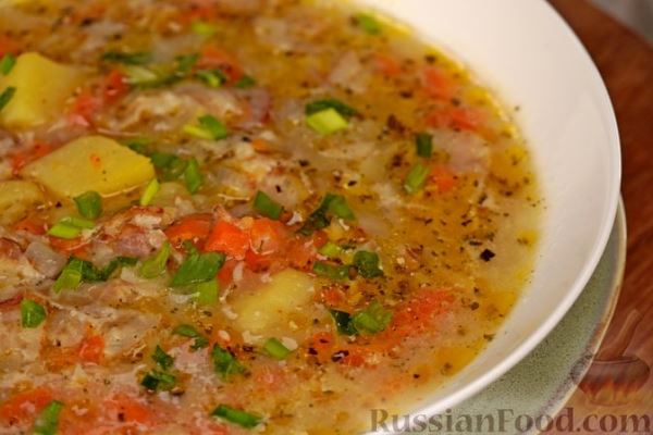 Картофельный суп с беконом и молоком