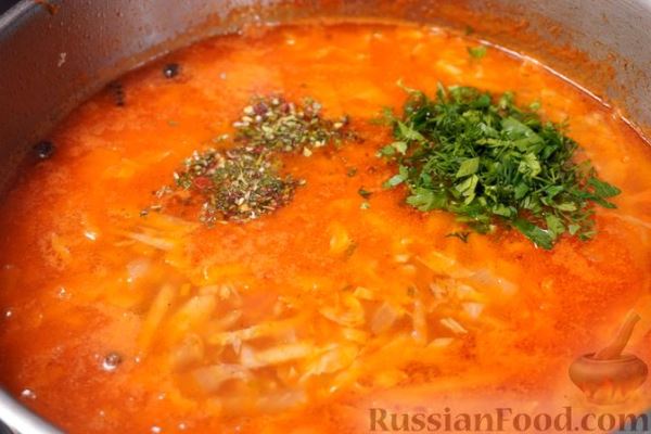 Суп с пекинской капустой и копченым мясом